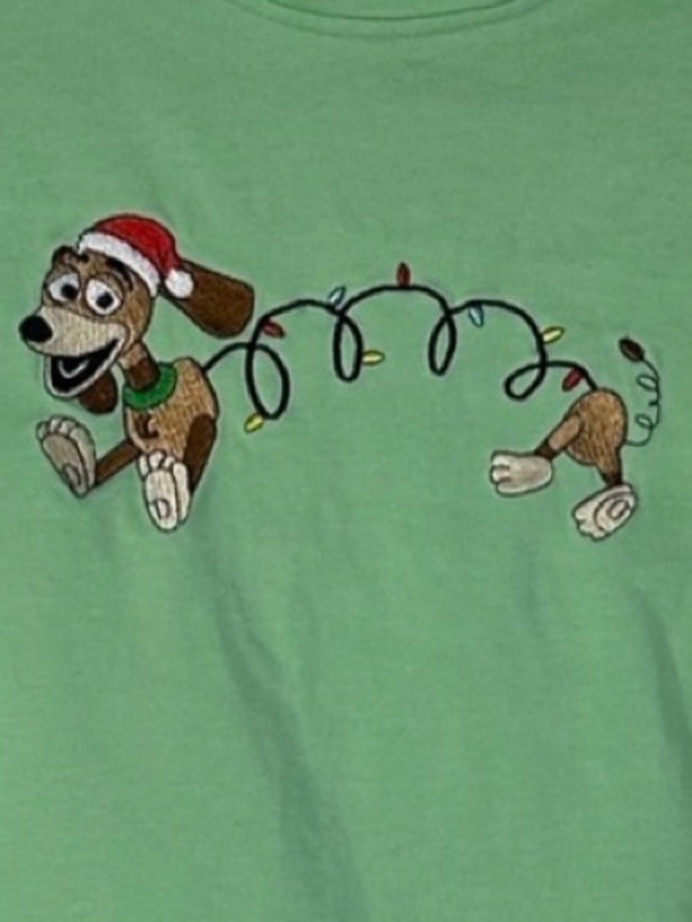 Magic Kingdom Slinky Dog Christmas  Embroidered Long-Sleeve Tee - Kids 6-7T